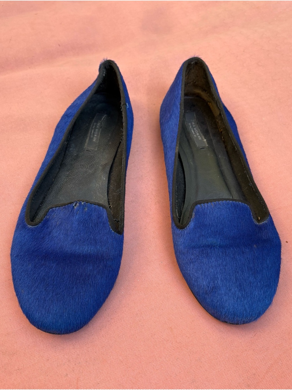 Zara Royal Blue calf hair Slip-On Flats